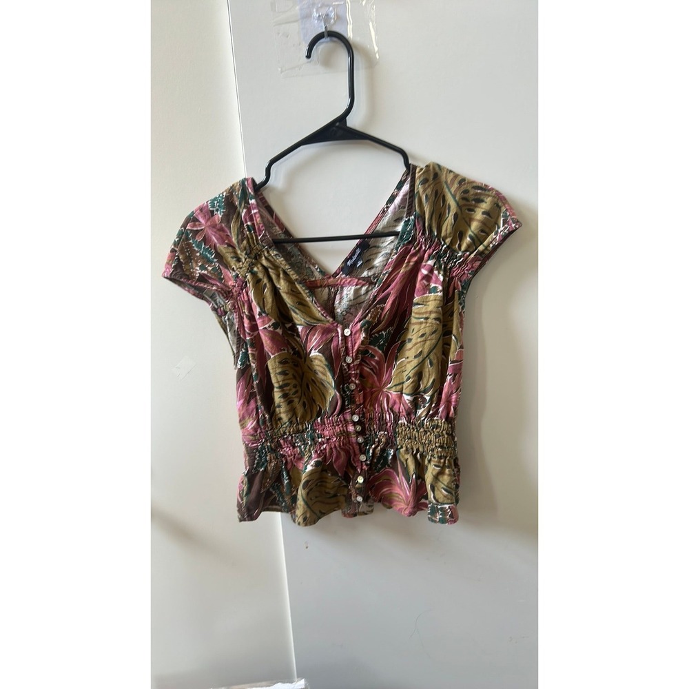 5. Madewell cap sleeve top‎ with all over Monstera pattern